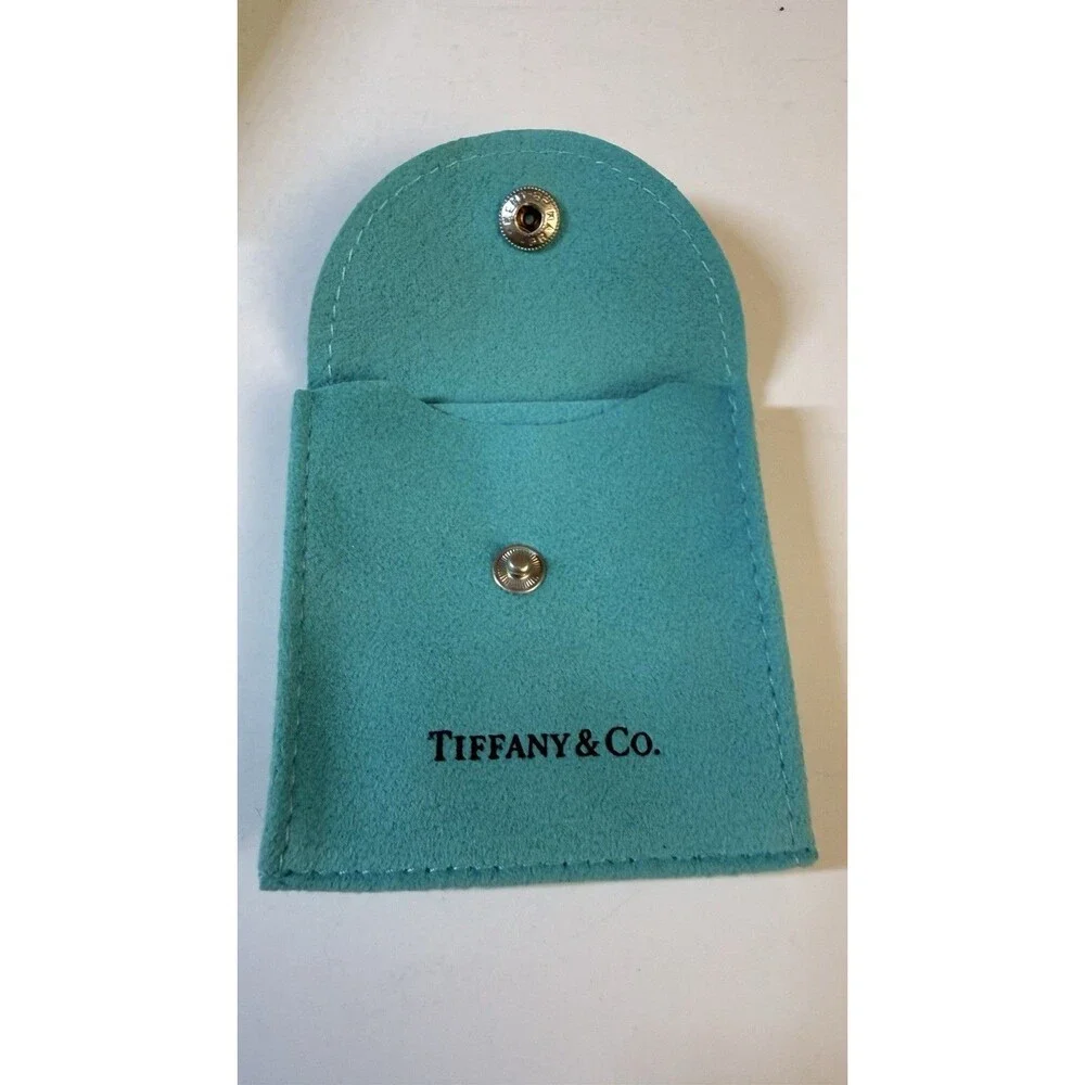 Tiffany & Co Blue Gift Box With Square Snap Suede Pouch Anti Tarnish